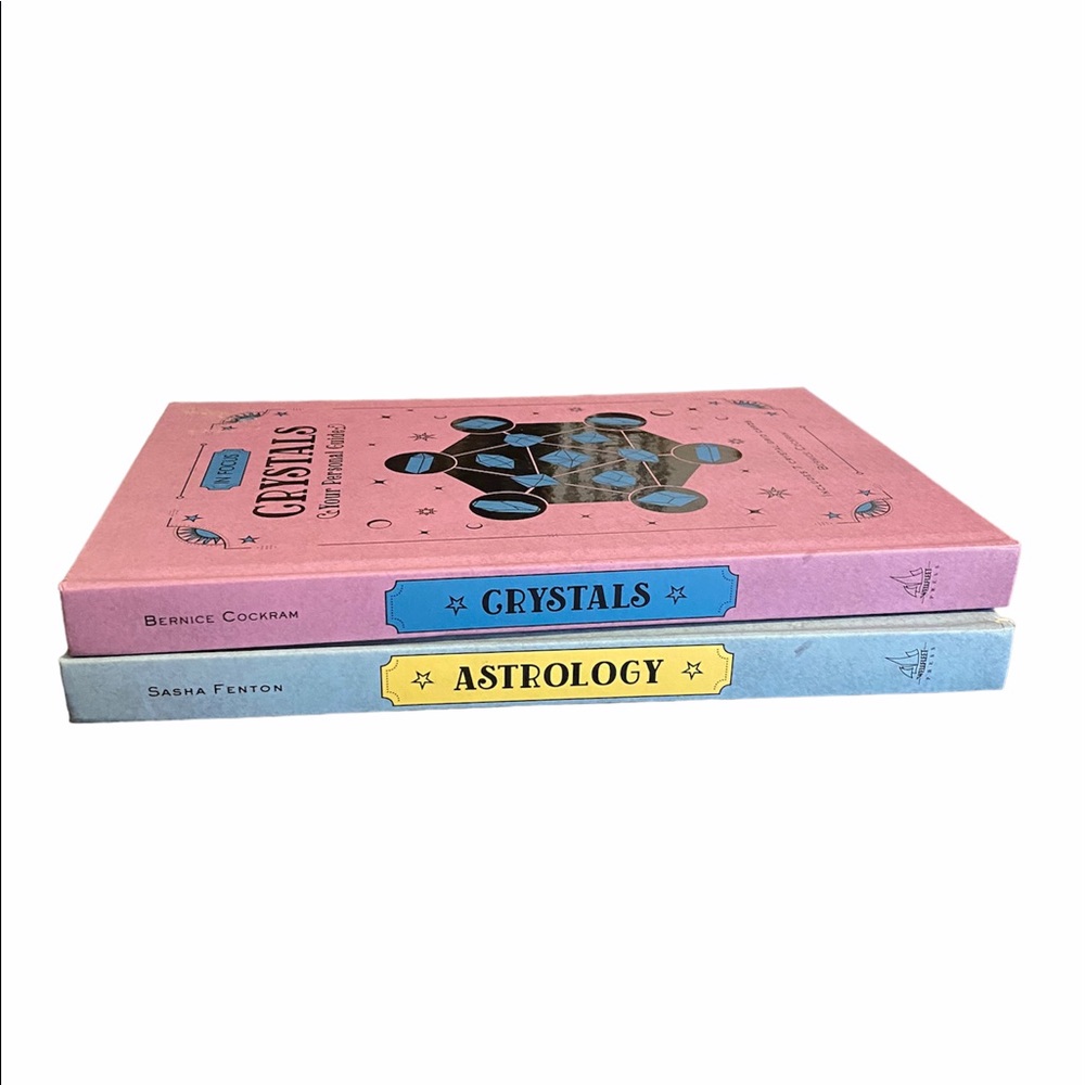 Crystals Astrology Book Set IN FOCUS Guides Rock Grids Zodiac Chart